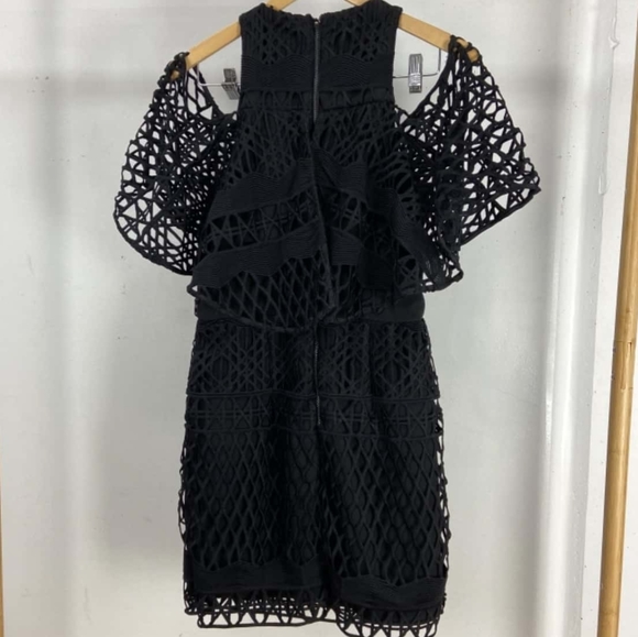 KOOKAI Crown Lace Black Cold Shoulder Mini Dress - Picture 12 of 16